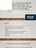 Tema 1.6 Resolución de Desigualdades de Primer y Segundo Grado Con Una Incógnita.