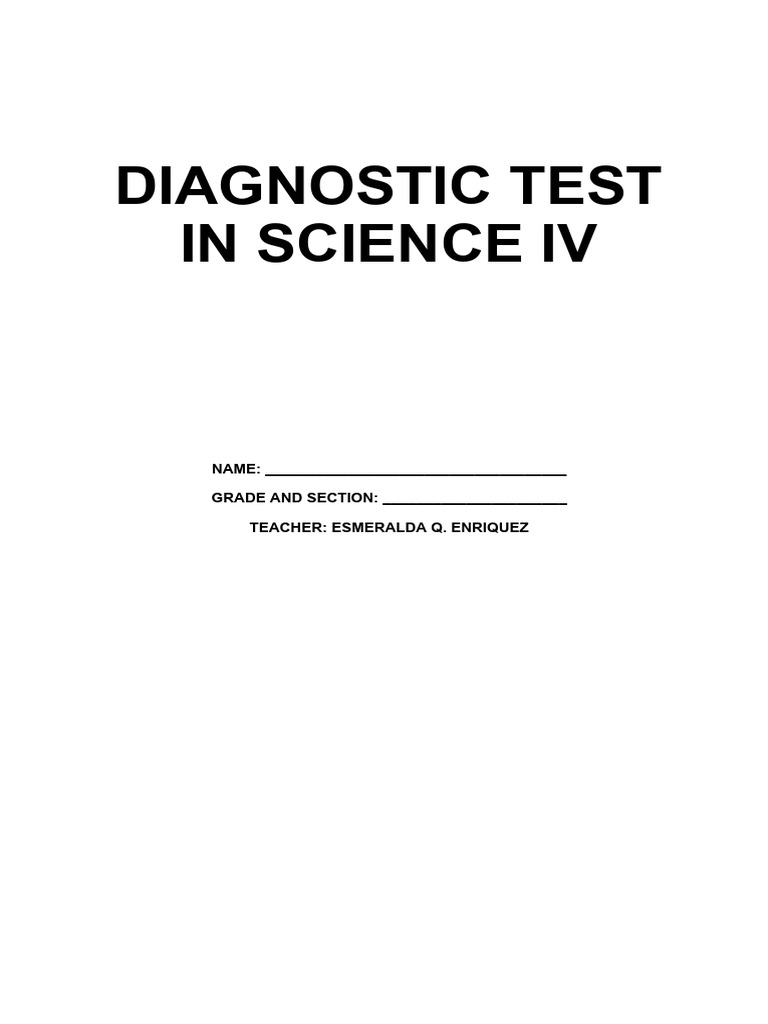 Science IV Diagnostic Test Questions | PDF | Sound | Water