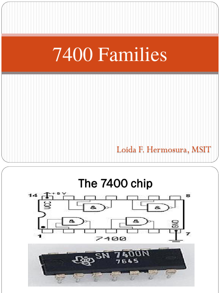 7400 Families PDF Logic Gate Mathematical Logic