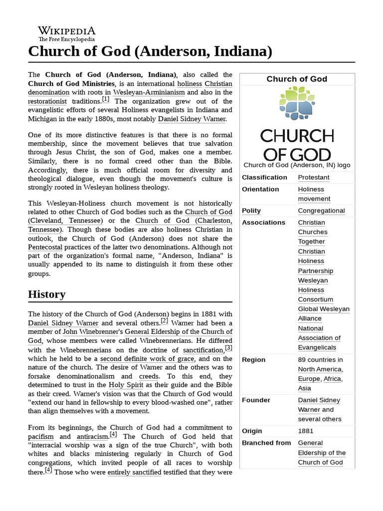 Church of God (Anderson, Indiana) | PDF | Christian Denomination ...