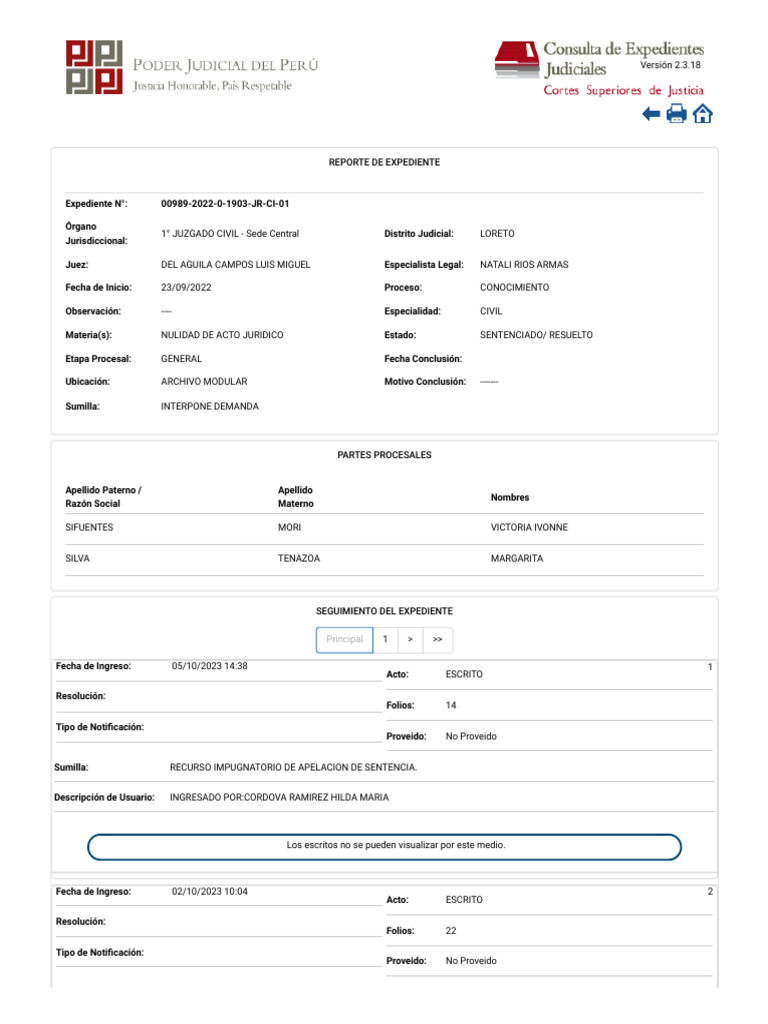 Cej consulta de expedientes judiciales detalle de la busqueda de