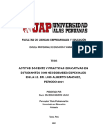 Tesis - ActitudDocente - PrácticasEducativas - Alumnos - NecesidadesEspeciales - Inst - Edu. DR - Luis Alberto Sanchez - Tacna