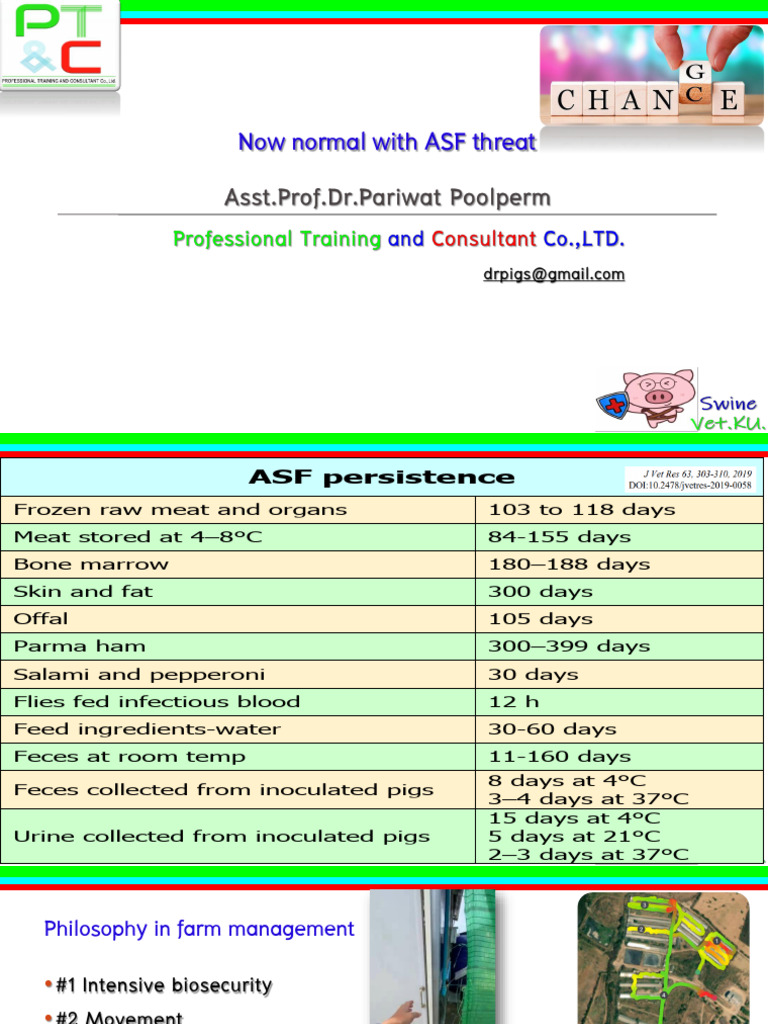 DR Pariwat - Now Normal With ASF Threat-VN | PDF | Pig | Virus