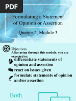 Opinion or Assertion - Grade 10 English