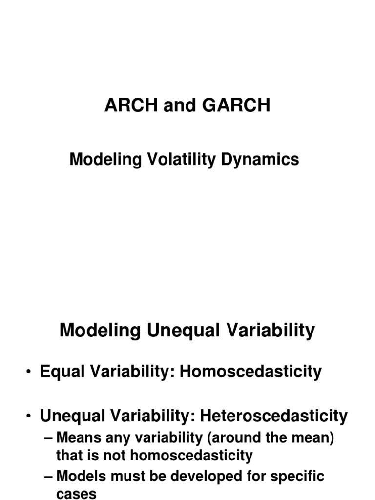 ARCH and GARCH Model Overview | PDF | Teaching Methods & Materials