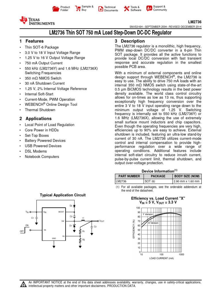 LM 2736 | PDF | Manufactured Goods | Electrical Components