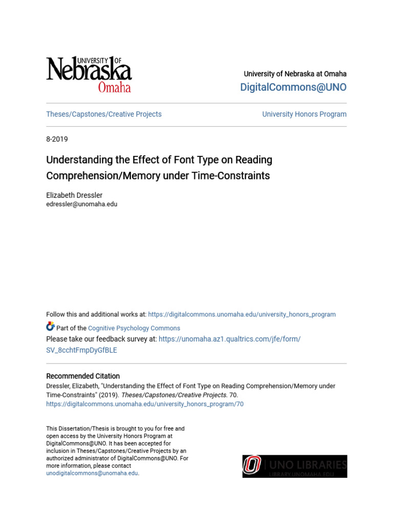Understanding The Effect Of Font Type On Reading Comprehension Me
