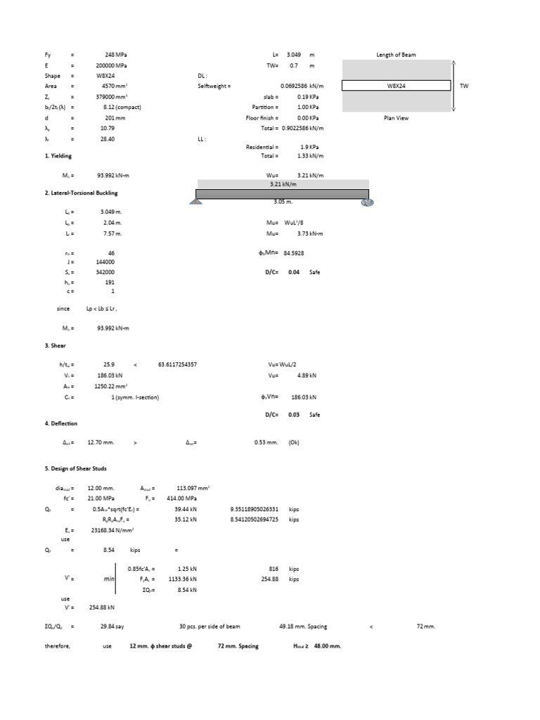 HSS Beam Design Specifications | PDF | Structural Engineering