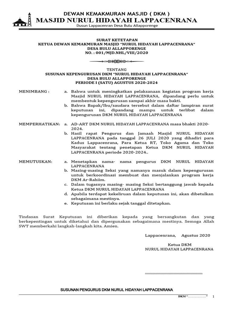 Sk Pengurus Masjid Pdf