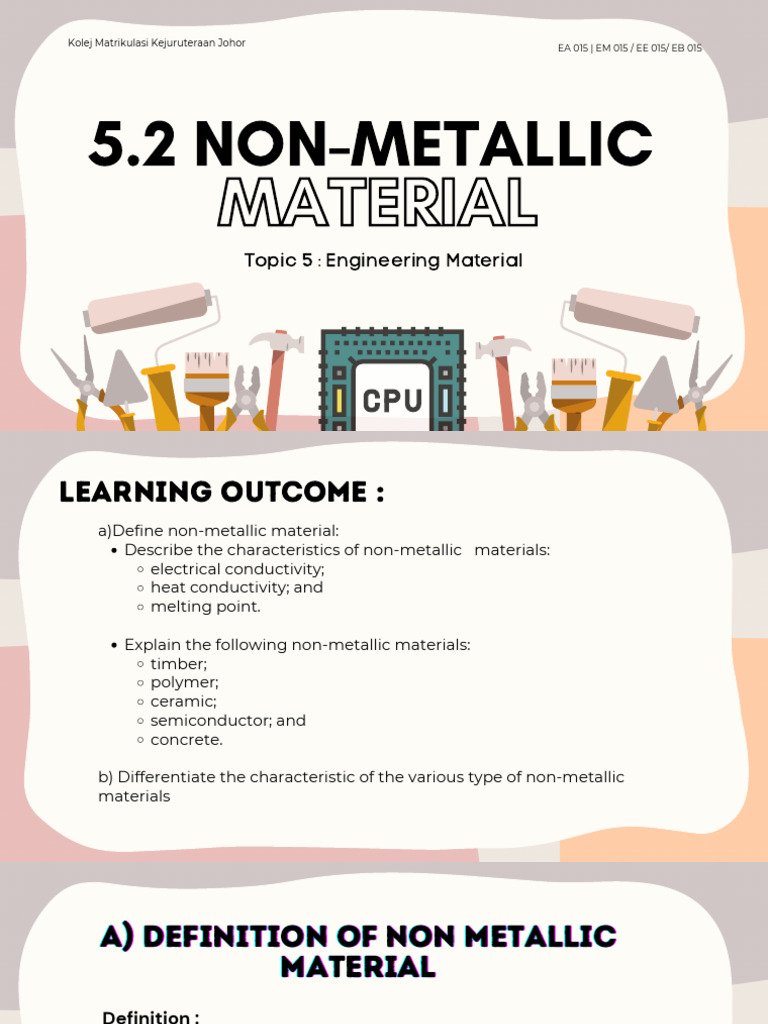Non-Metallic Materials in Engineering | PDF | Semiconductors | Polymers