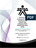 Informe de Evaluación A Los Artefactos de Diseño Del Software GA4-220501095-AA4-EV04