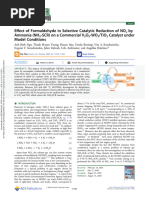 Effect of Formaldehyde in Selective Catalytic Reduction of NOx by Ammonia (NH3 SCR) On A Commercial V2O5 WO3/TiO2 Catalyst Under Model Conditions