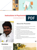 Instructions in Psychometric Tools