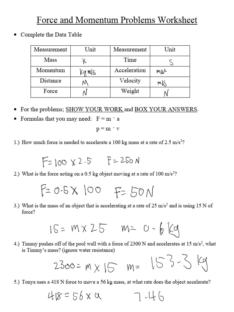 october-week-force-and-momentum-problems-worksheet-pdf-force-momentum