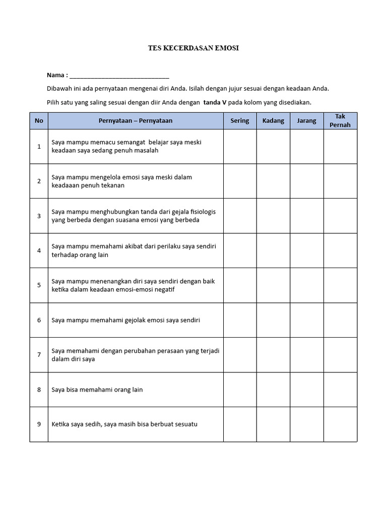 Tes Kecerdasan Emosi | PDF