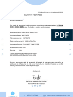 Carta Solicitud para Pago Vía Transferencia Electrónica y Numero de CLAB..