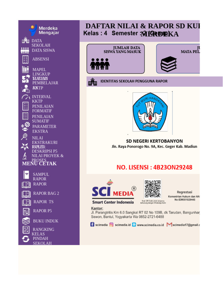 Rapor Kelas 4 SD Kurikulum Merdeka | PDF