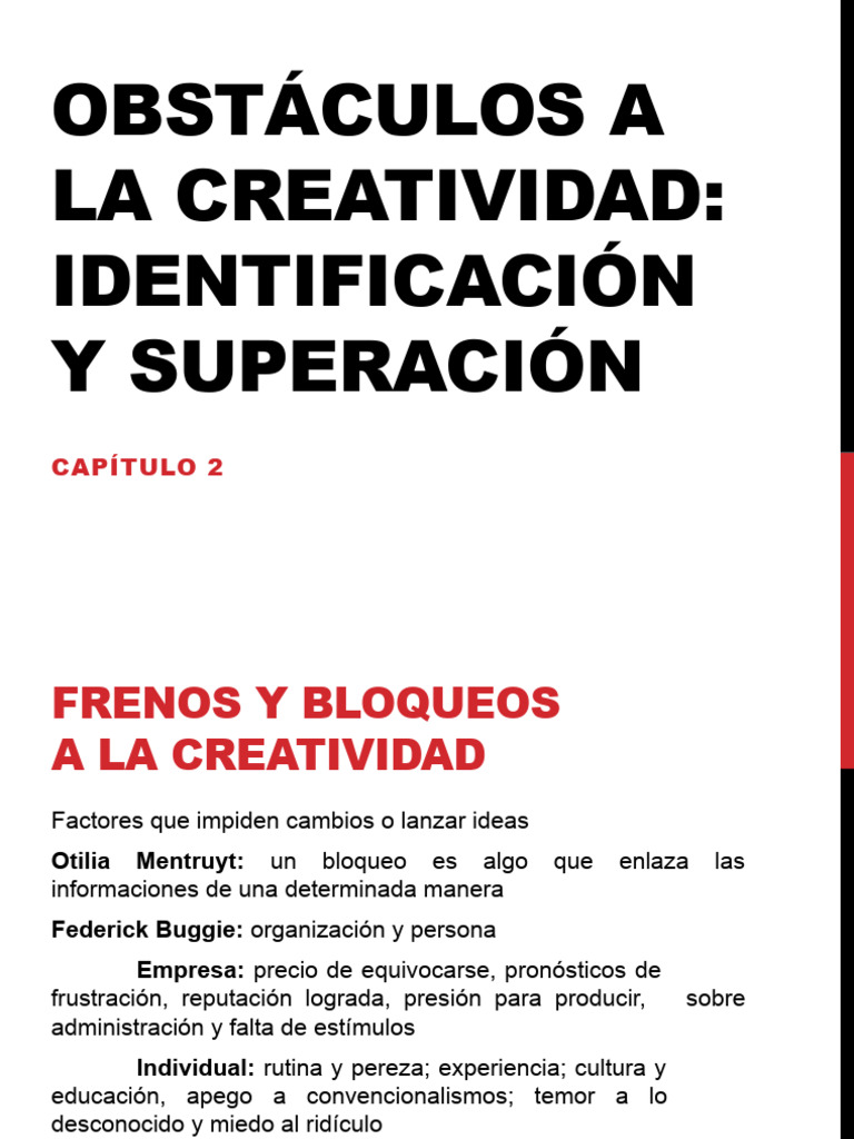Obstáculos y Superación de la Creatividad | PDF | Creatividad ...