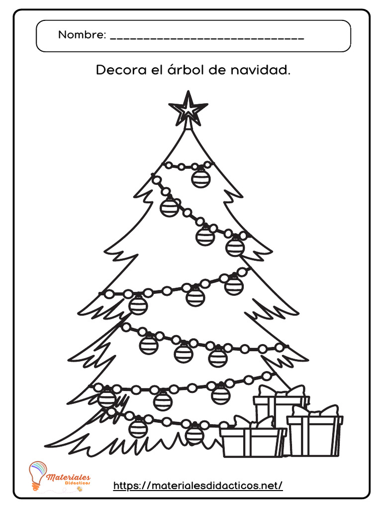 Arbol de Navidad para Colorear y Decorar | PDF