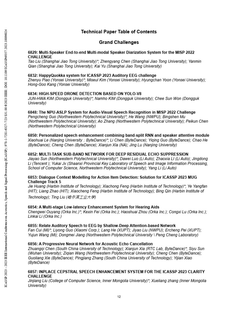 Technical Paper Table of Contents | PDF | Computer Science | Computing
