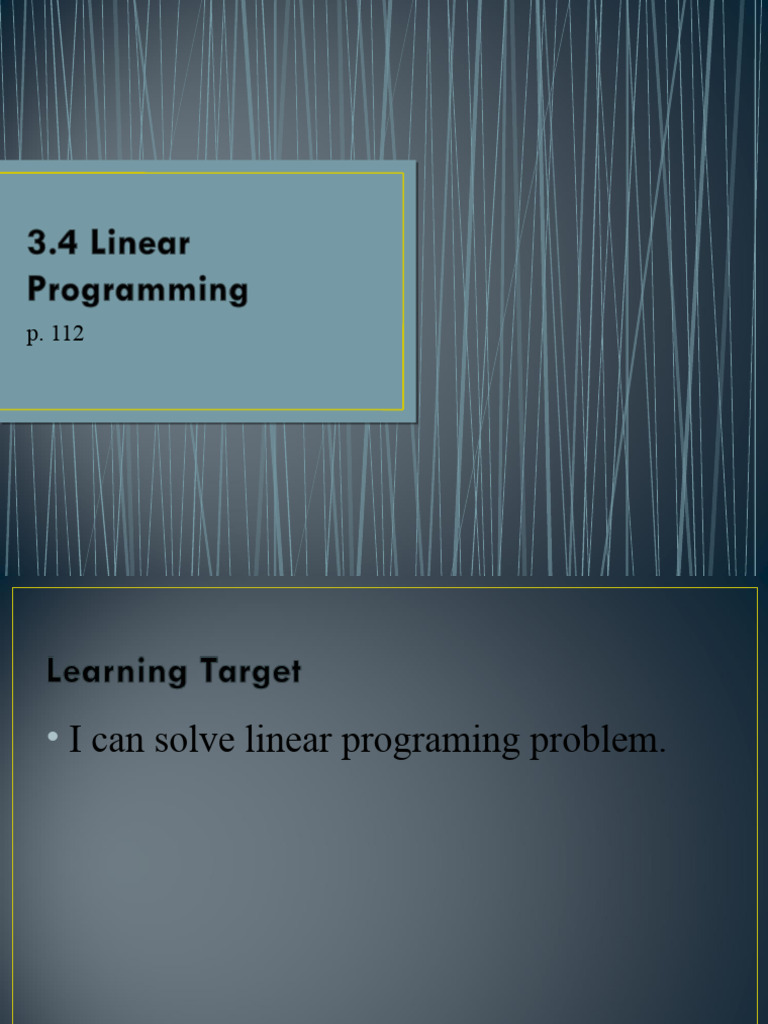 2-7 Linear Programming | PDF | Linear Programming | Mathematical ...