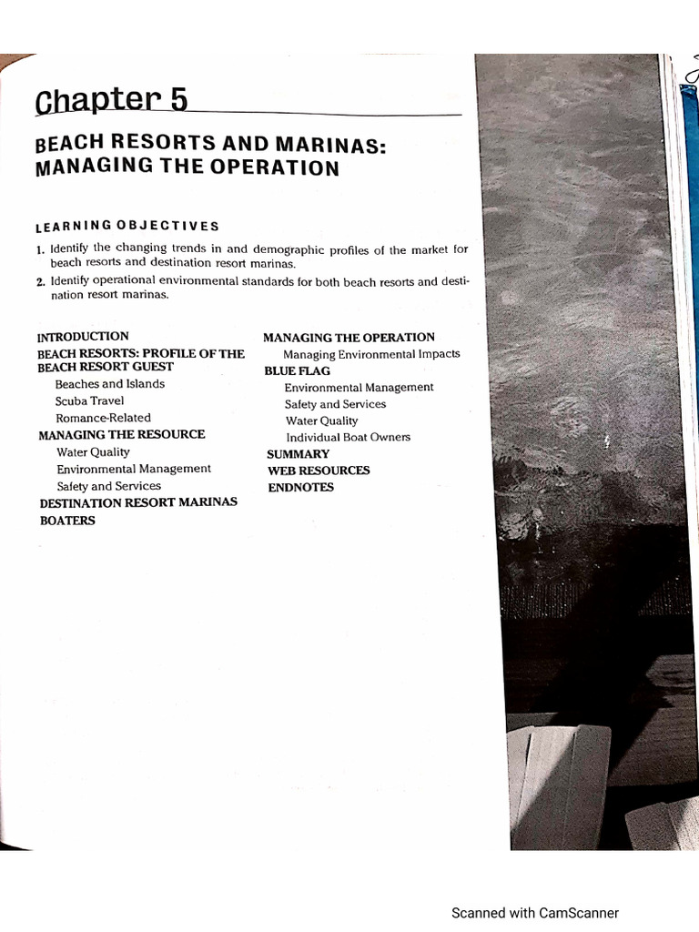 Cap. 5 Beach Resorts and Marinas Managing The Operation | PDF