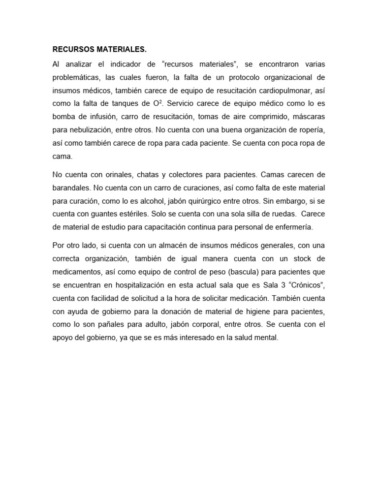 Parte Maria. Recursos Materiales y de Organizacion | PDF | Enfermería ...