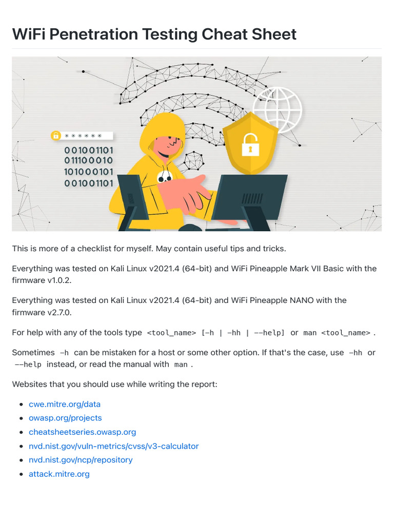 WiFi Penetration Testing Cheat Sheet | PDF | Wi Fi | Computer Network