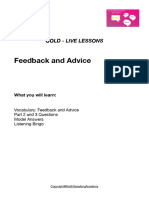 Feedback and Advice Lesson Notes 17 Nov 2022