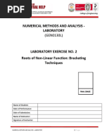 NM Laboratory 2 Roots Non Linear Function Bracketing Methods