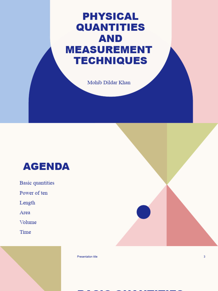 Physical Quantities AND Measurement Techniques Mohib Dildar Khan PDF