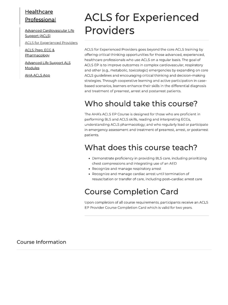 Aha ACLSforexpproviders | PDF