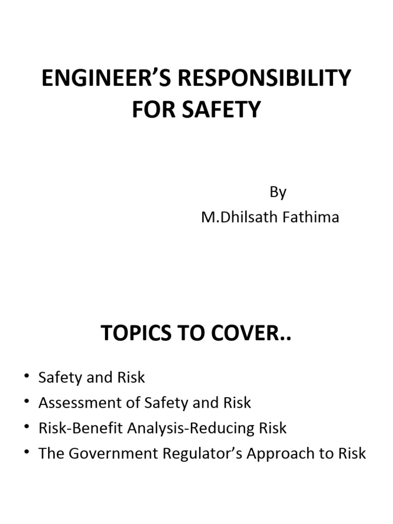 Engineers Responsibility For Safety and Risk | PDF | Risk | Safety