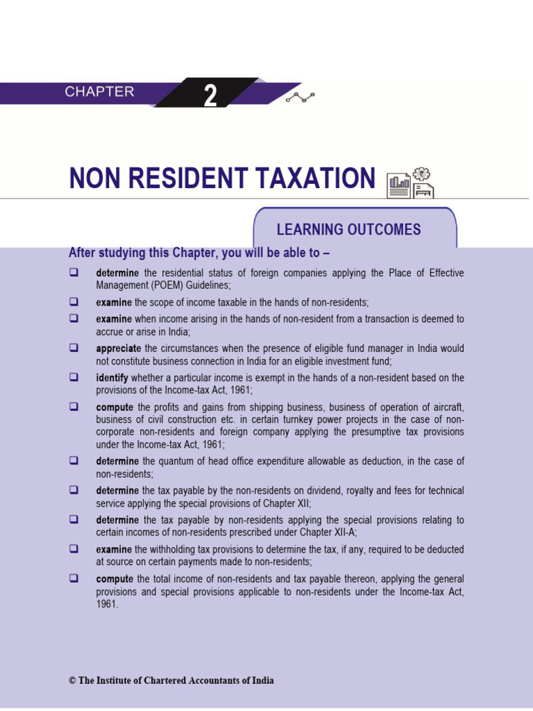 Non Resident Taxation PDF International Taxation Taxes