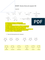 Tutorial 1 - Reactions of Heterocyclic Compounds 1 - MT2022 - Memo - Final