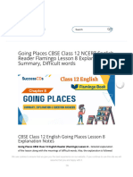 Going Places - Class 12 English Explanation, Summary, Difficult Words