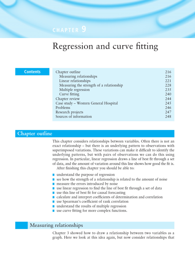 Regression and Curve Fitting Techniques | PDF | Regression Analysis ...
