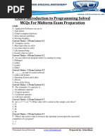 CS201 Introduction To Programming Solved MCQs For Midterm Exam