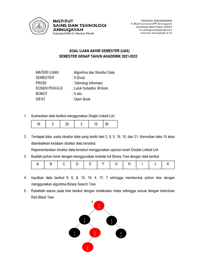 SOAL UAS Algoritma Dan Struktur Data | PDF