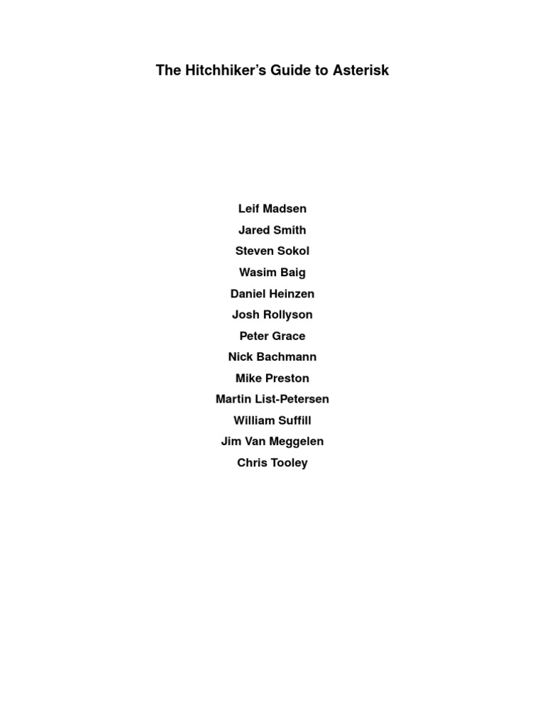 Hitchhiker's Guide To Asterisk | PDF | Session Initiation Protocol ...