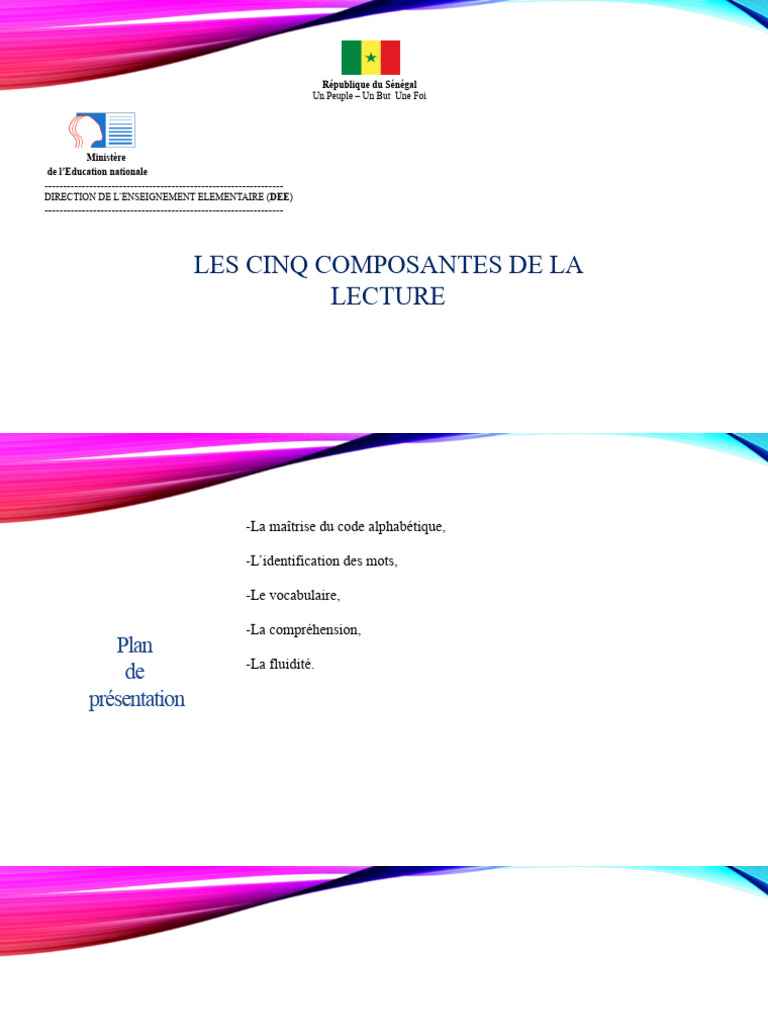 Cinq Composantes de la Lecture au Sénégal | PDF | Syllabe | Phonologie