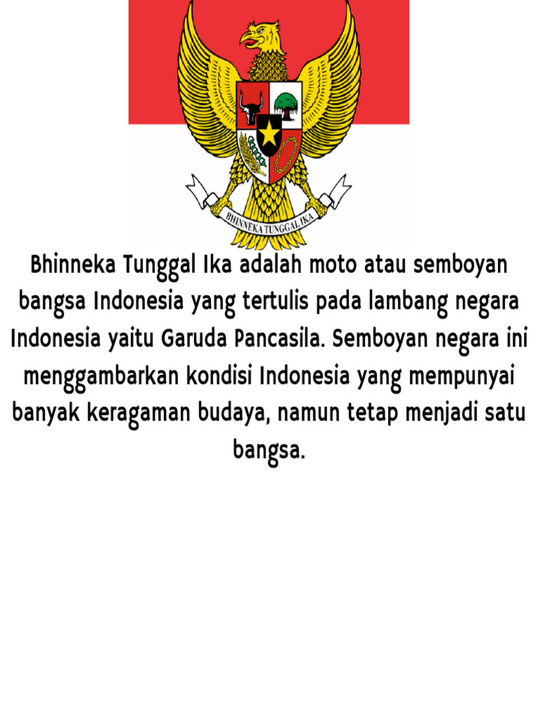 Bhinneka Tunggal Ika Adalah Moto Atau Semboyan Bangsa Indonesia Yang ...
