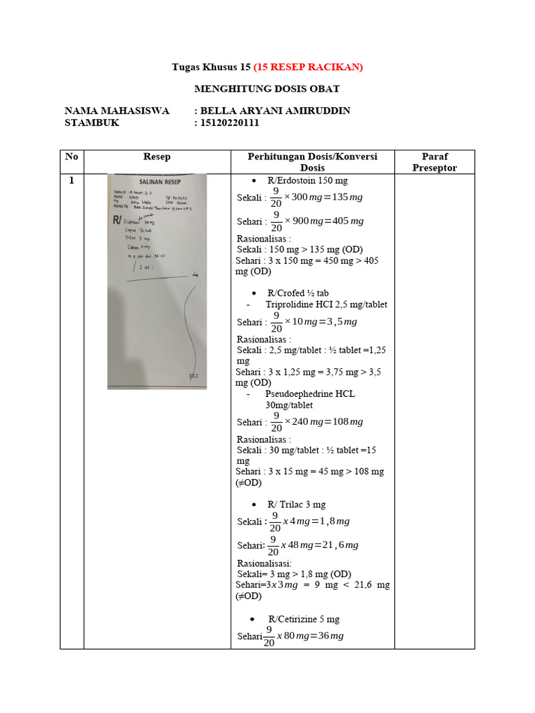 Dosis dan Resep Obat Racikan | PDF