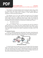 (I) AC and DC Tachometer Generators (Ii) Drag Cup Rotor AC (Iii) Photo-Electric Tachometer (Iv) Stroboscopic Methods