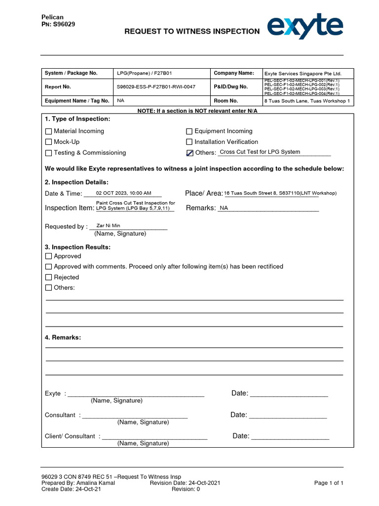 Request for Witness Inspection Approval | PDF | Computers