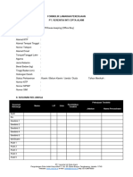 Formulir Lamaran Kerja PT. VICA-Staff Housekeeping