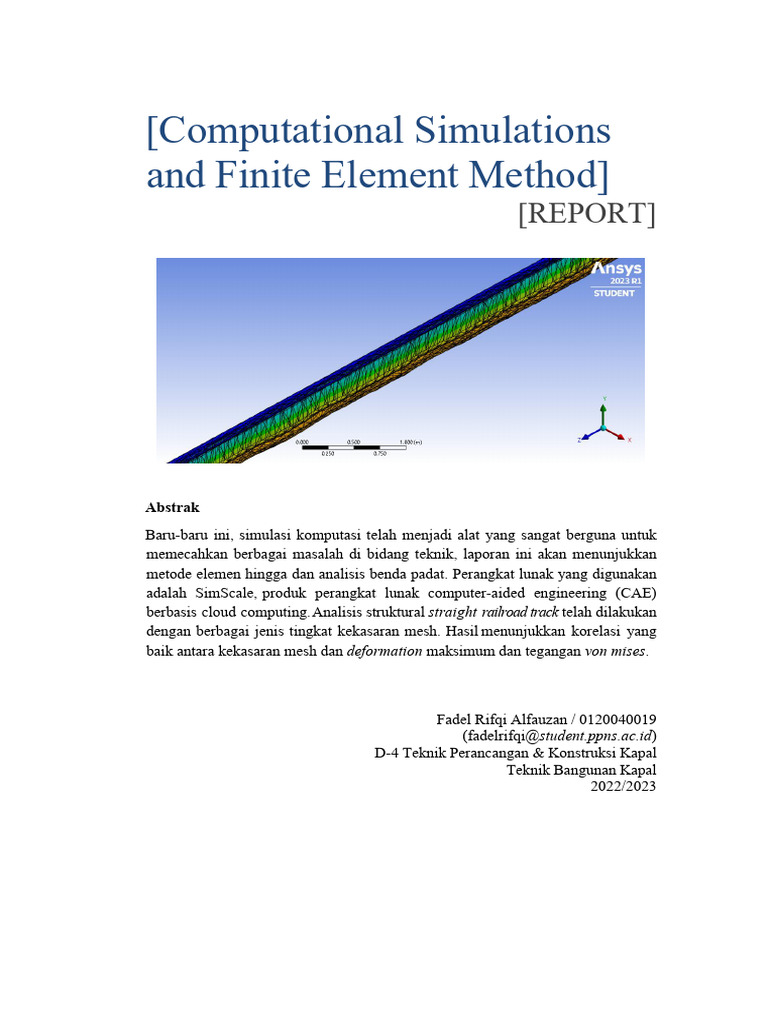 (Computational Simulations and Finite Element Method) : (Report) | PDF ...