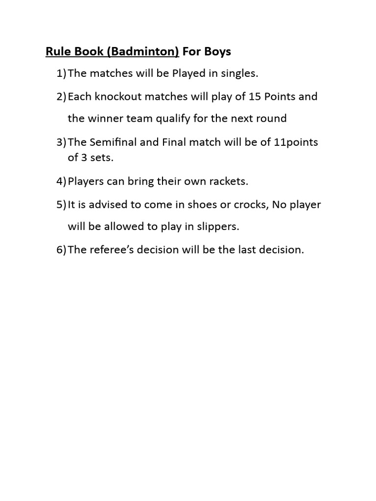 Rule book for boys pdf