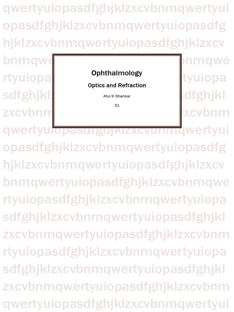 Ophthalmology - Optics and Refraction | Download Free PDF | Human Eye ...