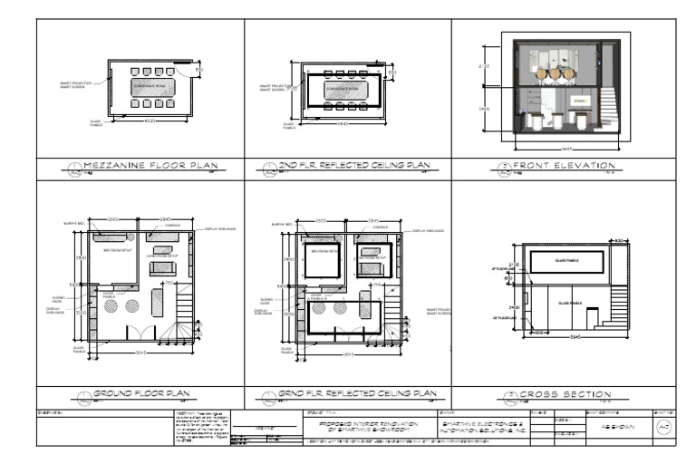 Mezzanine Floor Plan 2Nd Flr. Reflected Ceiling Plan Front Elevation ...